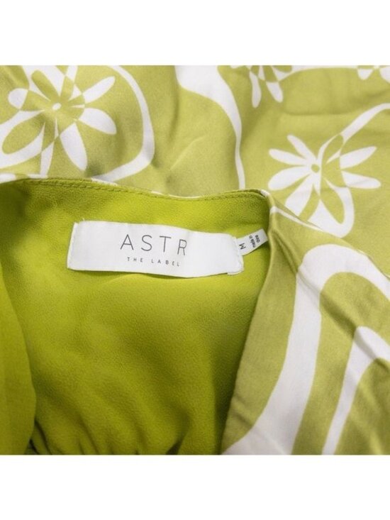NEW ASTR The Label Quinta Retro Halter Chain Mini Dress M Celery Floral Mabel - Picture 4 of 11